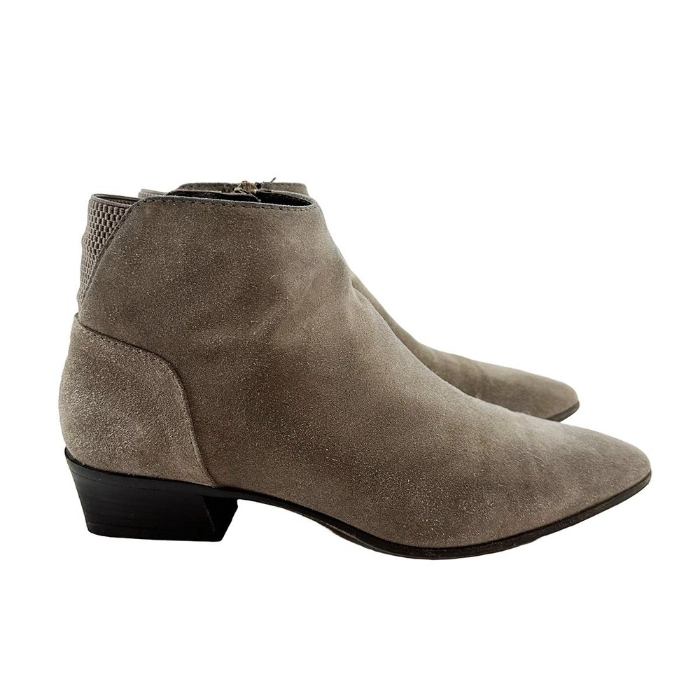 AQUATALIA Franca Suede Ankle Boots • 7 • taupe • quiet luxury minimalist chic